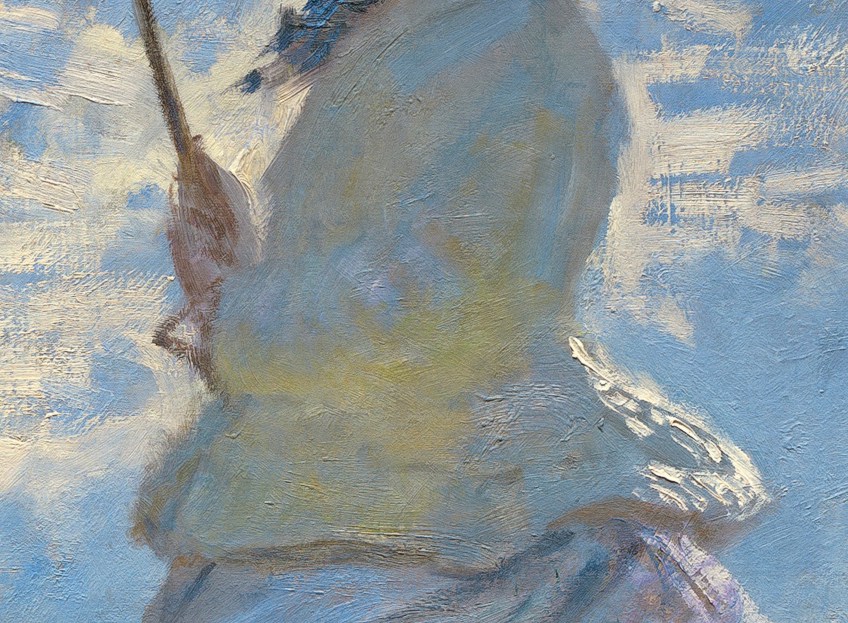 Woman With a Parasol Painting Detail