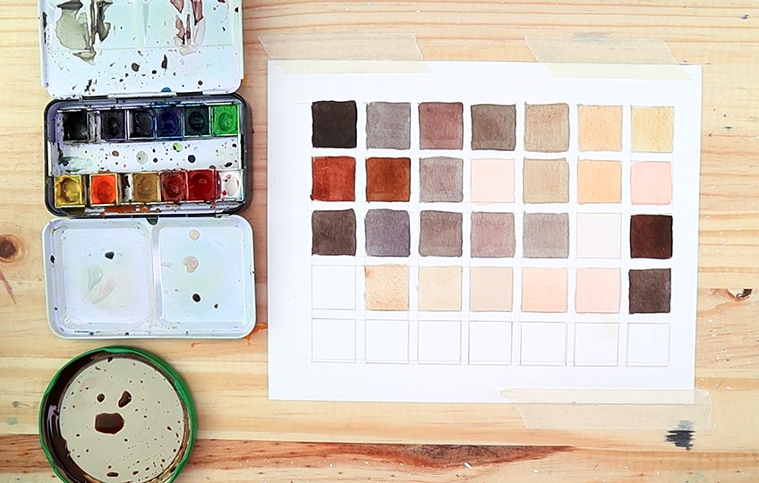 skin tone chart painting