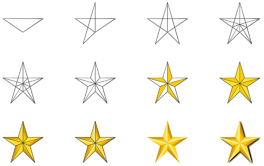 5 point star drawing