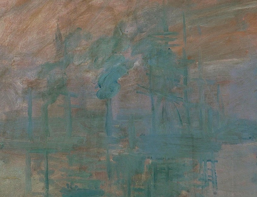 Monet Sunrise Painting Close-Up