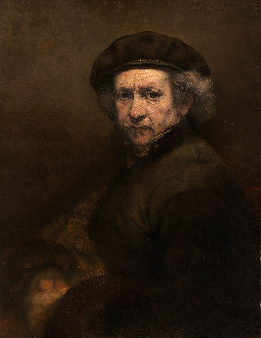 Self-Portrait with Beret and Turned Up Collar