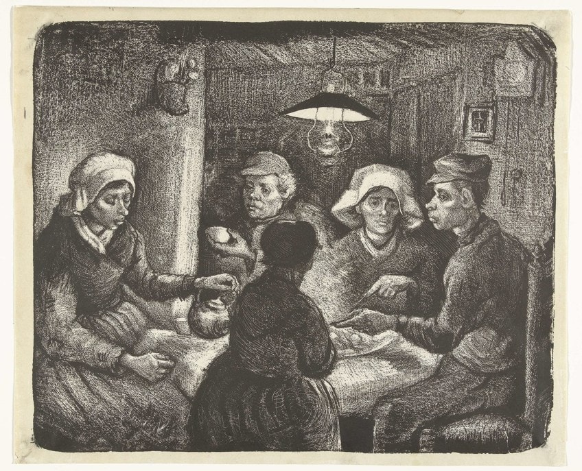 The Potato Eaters Van Gogh Lithograph