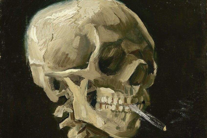 Van Gogh Skeleton Smoking