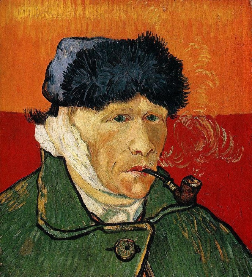 Van Gogh Skull and Pipe Painting