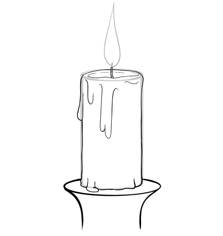 How to Draw a Candle Easy Wax Light Drawing Lesson