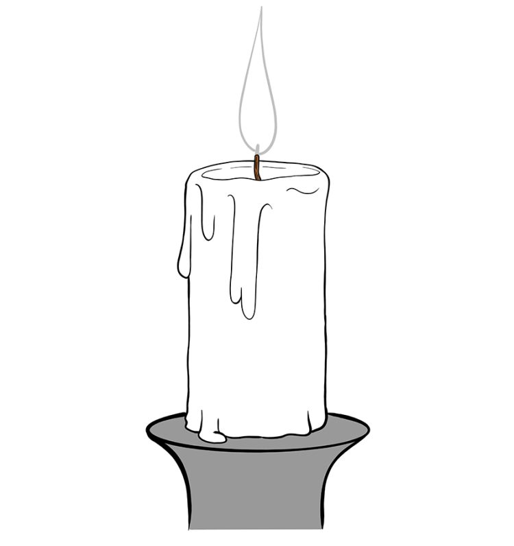 How To Draw A Candle - Easy Wax Light Drawing Lesson