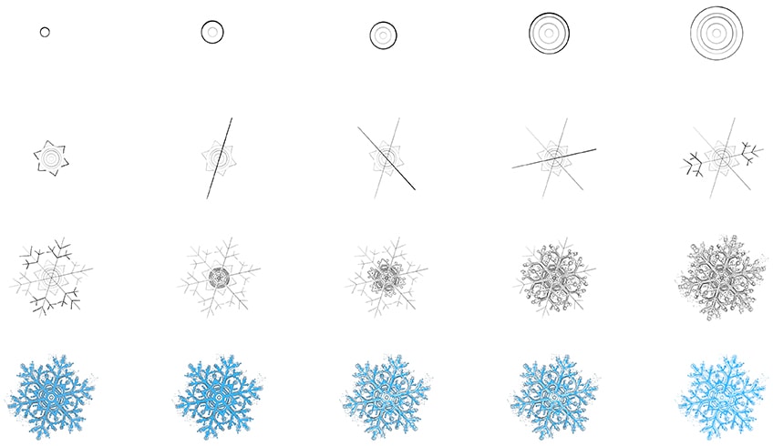 easy snowflake drawing patterns