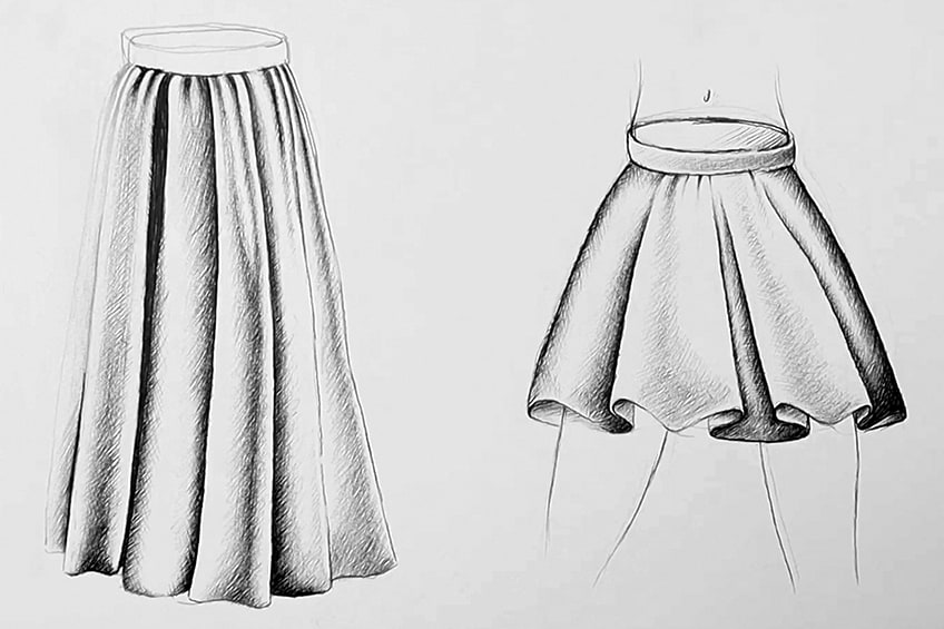 draw skirt folds