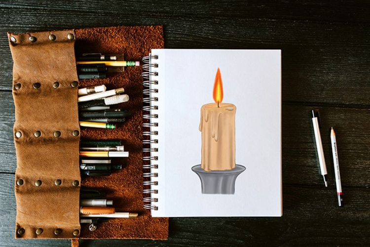 How to Draw a Candle - Easy Wax Light Drawing Lesson