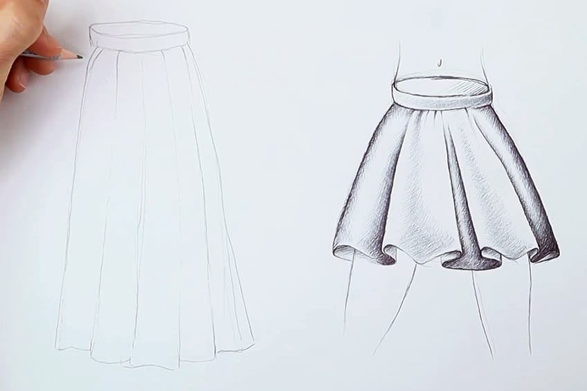 skirt drawing 14