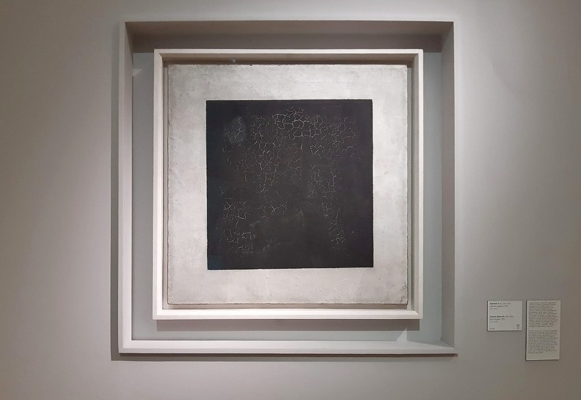 Black Square Painting on Display