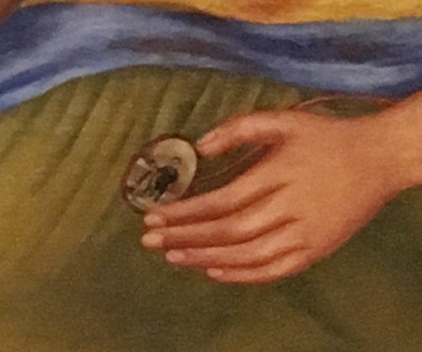 Las Dos Fridas Painting Detail