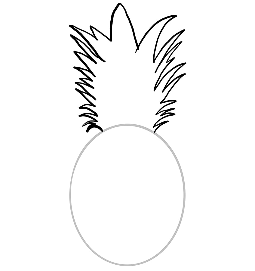 pineapple drawing outline