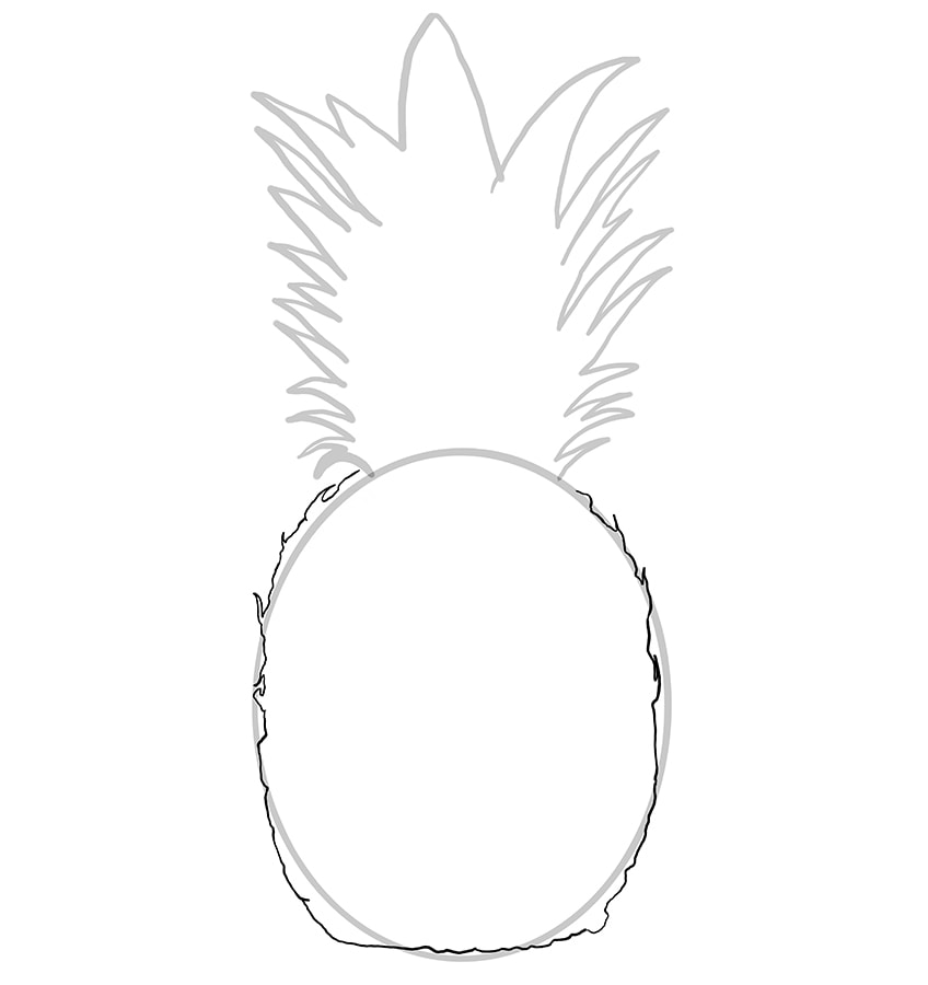 pineapple drawing outline