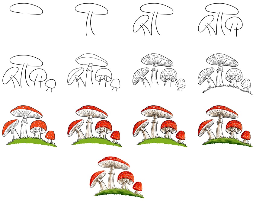 How to Draw a Mushroom  Easy Step by Step Tutorial - Art by Ro