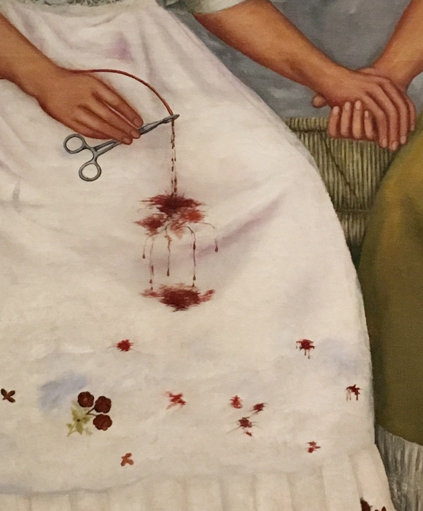 The Two Fridas Painting Detail
