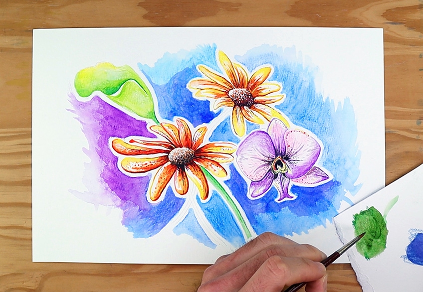 easy watercolor pencil art 39