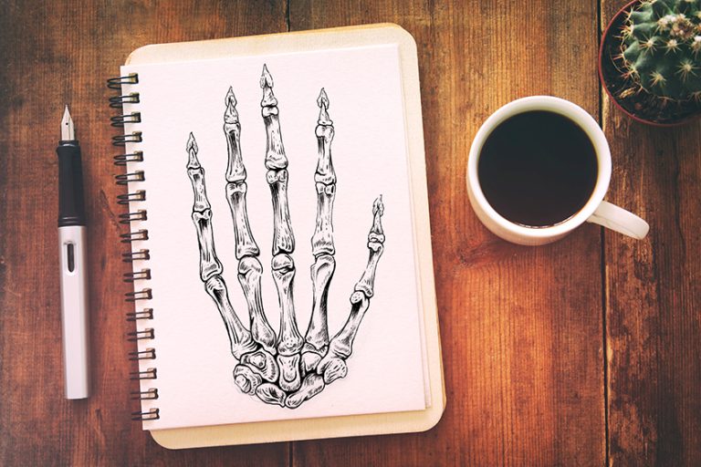 How to Draw a Skeleton Hand  – Creepy Bone Hand Drawing Steps