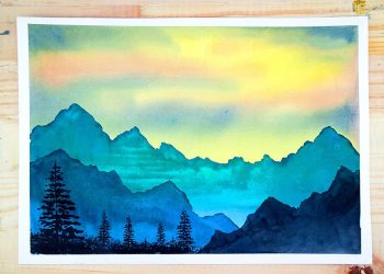 how to paint mountains with watercolor