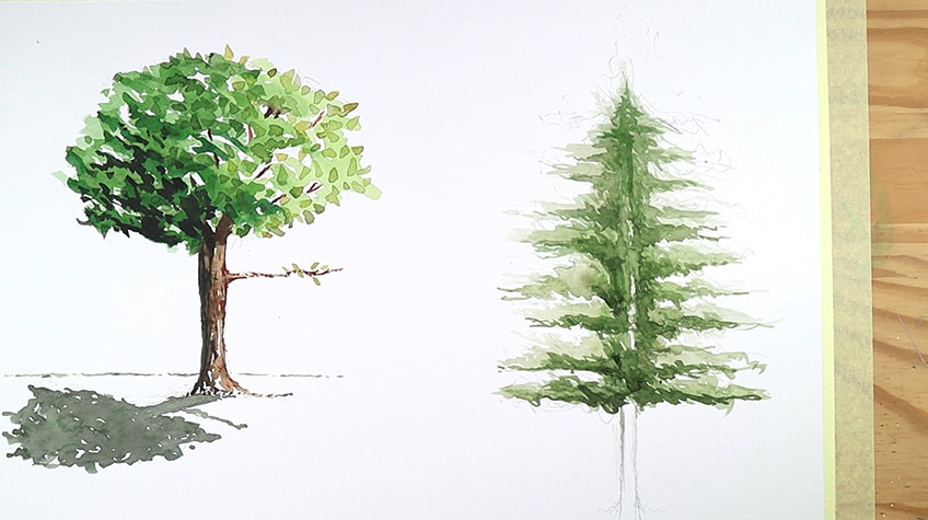 how to paint trees in watercolor 10f