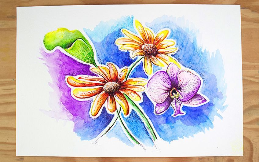 how to use watercolor pencils