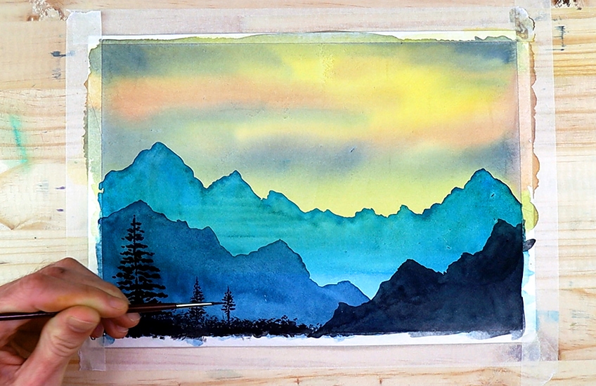 mountain watercolor painting 5c