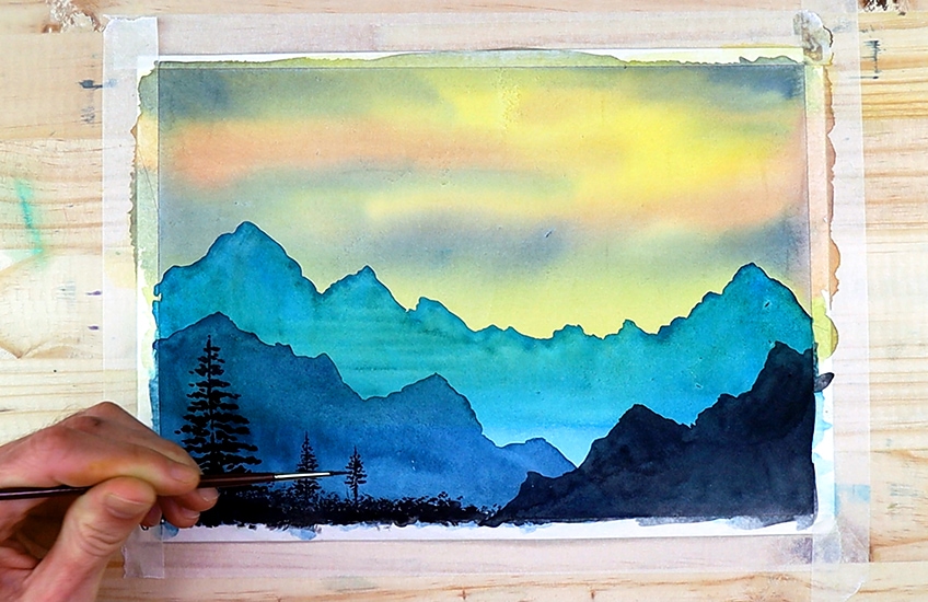 Easy Watercolor Scenery for Beginners, Easy painting for kids step by step  tutorial - YouTube