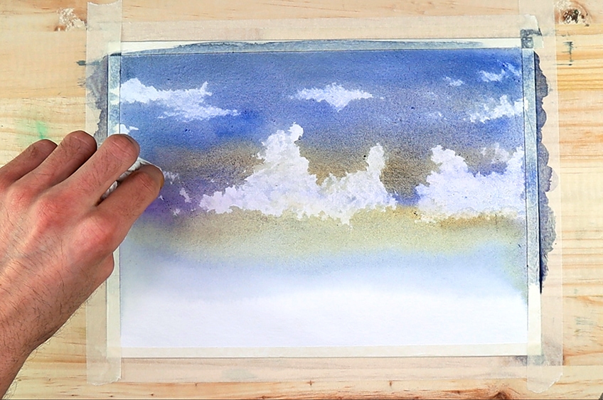 watercolor clouds 2d