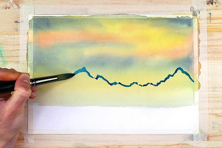 watercolor mountains 2