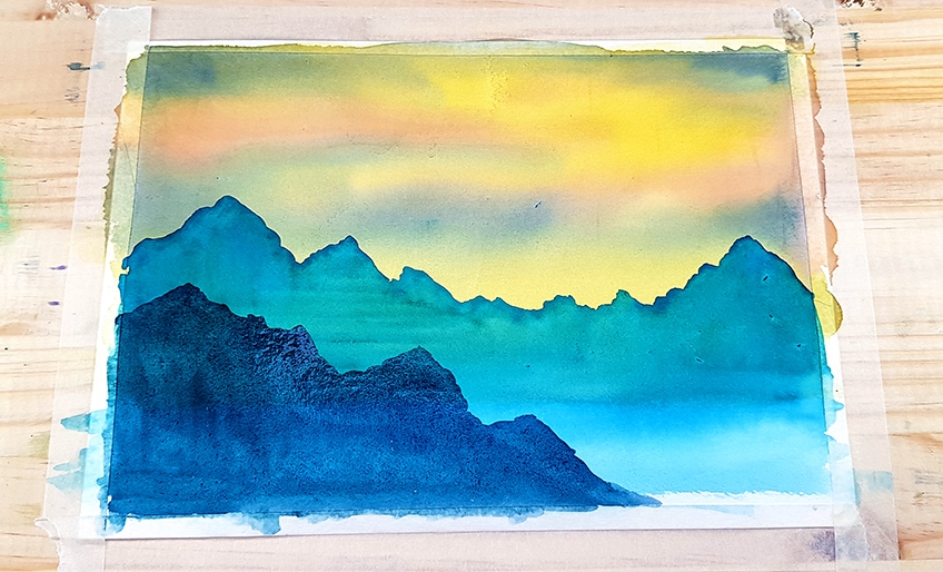 watercolor mountains 3c