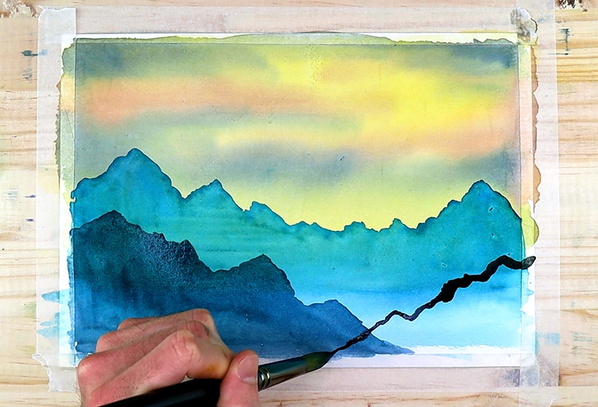 watercolor mountains 4