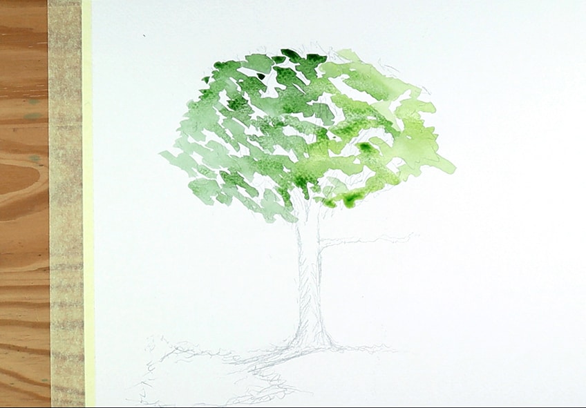 simple watercolor tree