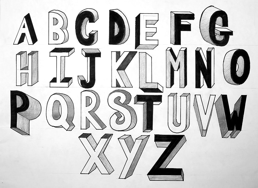 How To Draw 3d Letters