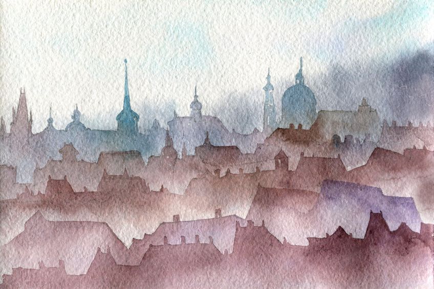 Citiscape Watercolor Art