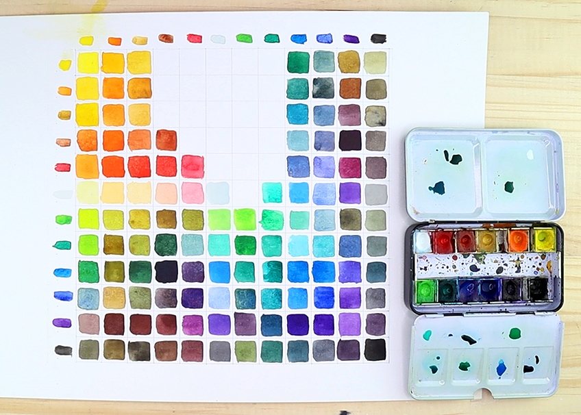 Easy Watercolor Mixing Palette