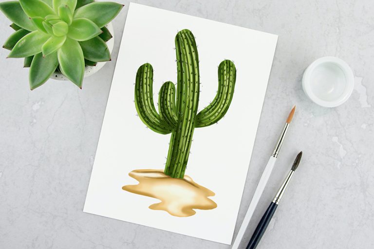 Cute cactus in orange pot Art Print by peppermintpopuk | Society6