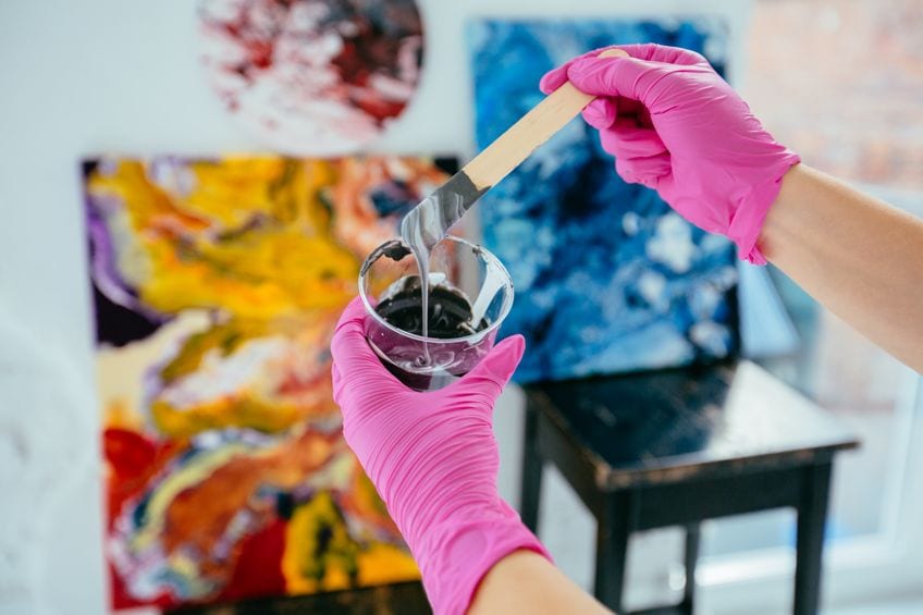 How to Use Pouring Medium When Painting with Acrylics - Cowling