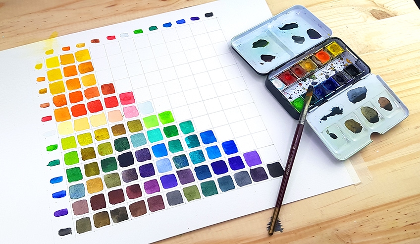 Watercolor Mixing Chart