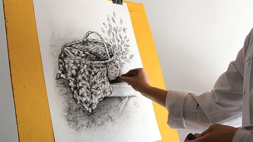 Charcoal Drawing Tutorial on Gray Paper 