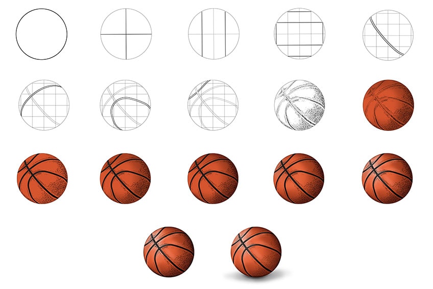 How to Draw a Basketball - Create a Realistic Basketball Drawing