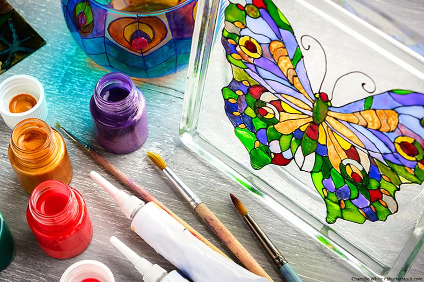 Colorful Acrylic Glass Paint Set with 6 Brushes, 1 Palette, 12 Colors Stain  Glass Paints for Wine Glass & Window, Permanent Acrylic Enamel Paint Kit