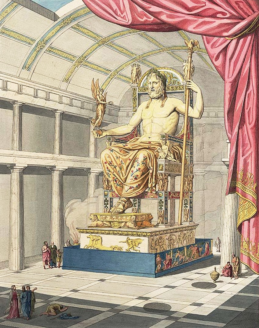 Ancient Statue Zeus King Of Gods Greek Olympian God Miniature Sculpture Zamac 