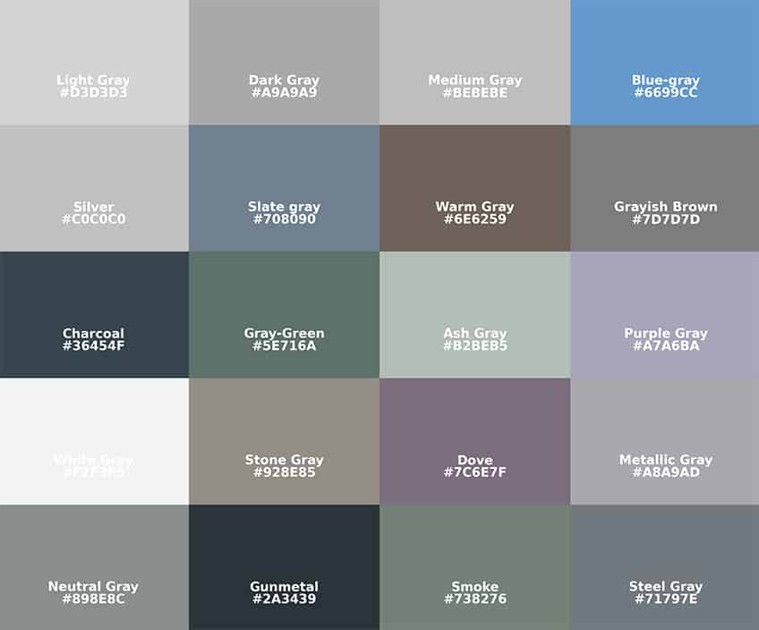 Gunmetal Grey  Color palette ideas