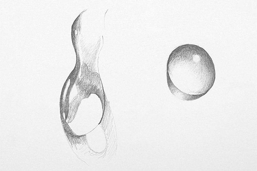 pencil drawings of water drops