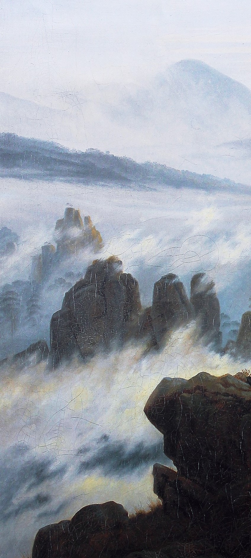 Line and Form in Wanderer Above the Sea Fog by Caspar David Friedrich