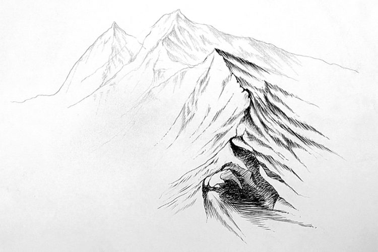 How to Draw Mountains - A Realistic Mountain Drawing Tutorial