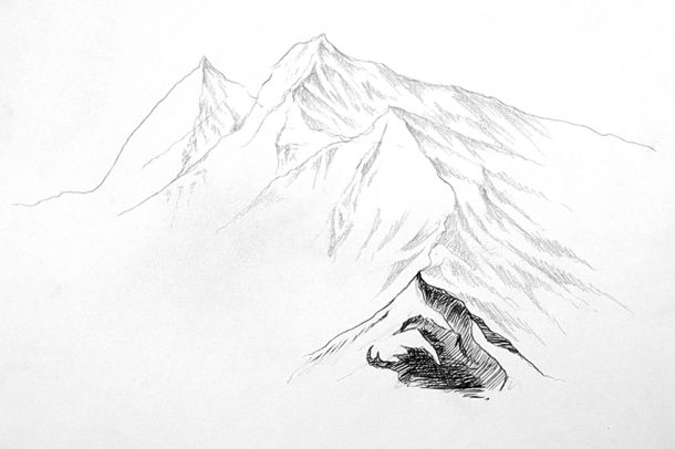 How to Draw Mountains - A Realistic Mountain Drawing Tutorial