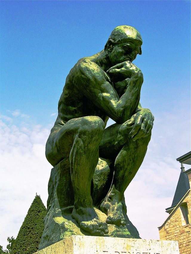 "The Thinker" Statue by Auguste Rodin Dante Contemplating Hell