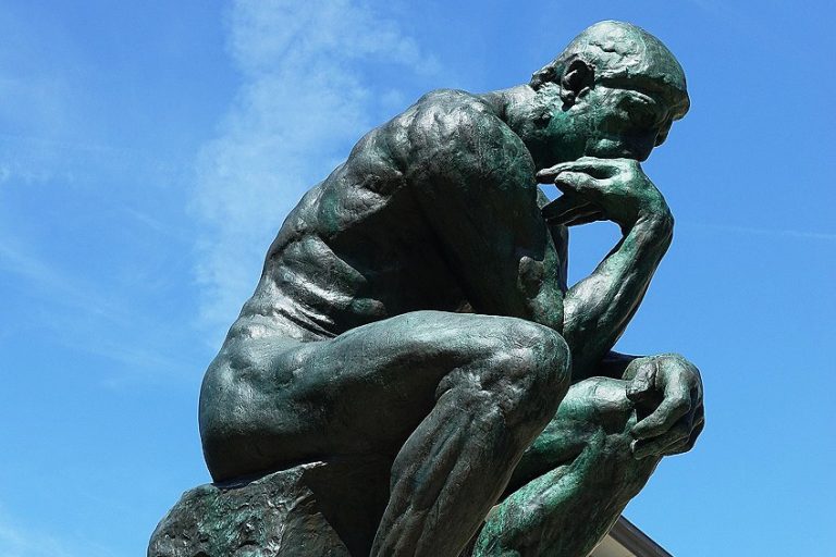 “The Thinker” Statue by Auguste Rodin –  Dante Contemplating Hell