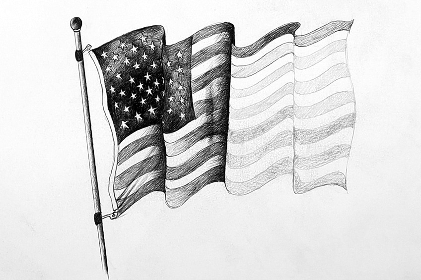 flag drawing 25